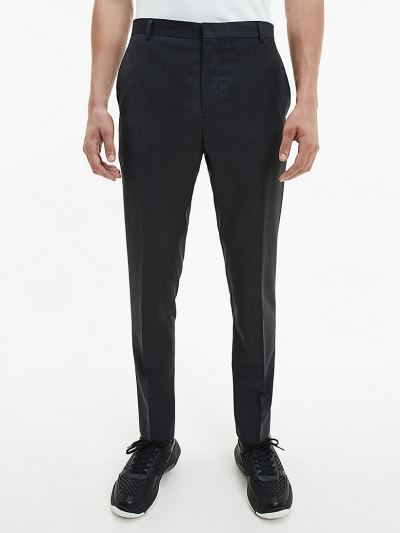 Calvin Klein Ruhák HU197759 | Calvin Klein Slim Virgin Wool Férfi Öltöny Nadrág Fekete